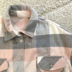 Pink/ Grey Shacket Flannel